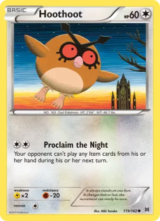 Hoothoot #119 · BREAKthrough Pokémon card