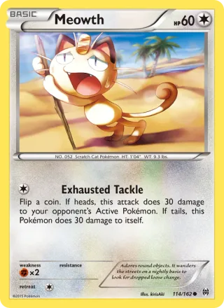 Meowth #114 · BREAKthrough Pokémon card