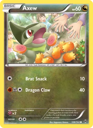 Axew #108 · BREAKthrough Pokémon card