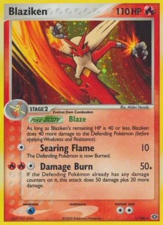 Blaziken #1 · Emerald Pokémon card