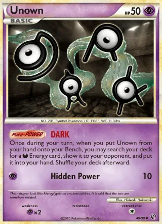 Unown #40 · Undaunted Pokémon card