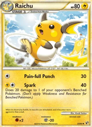 Raichu #33 · Undaunted Pokémon card