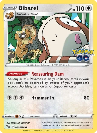Bibarel #060 · Pokémon GO Pokémon card
