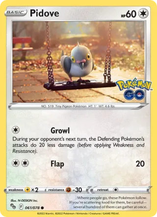Pidove #061 · Pokémon GO Pokémon card