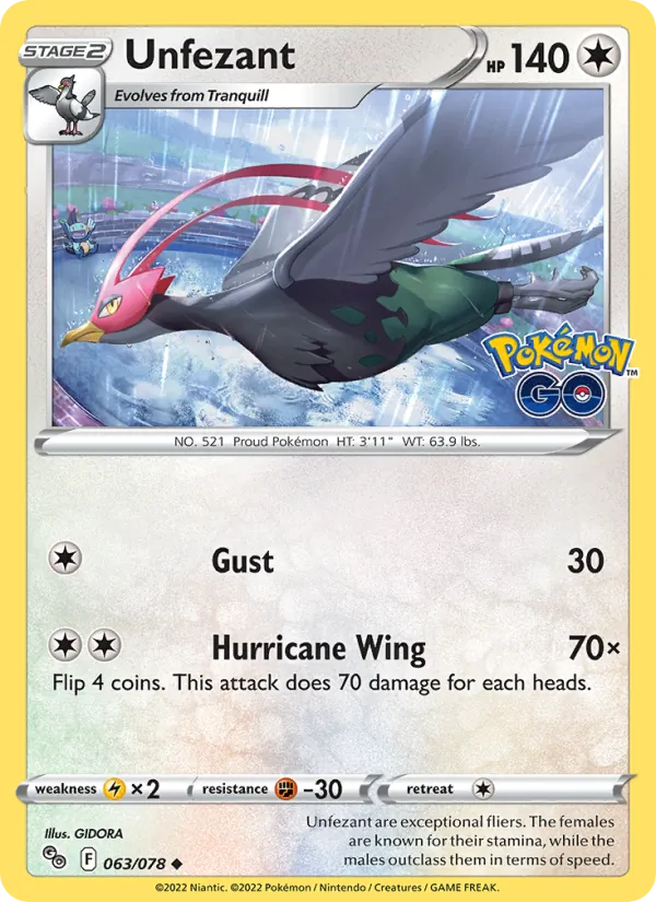 Unfezant full card art