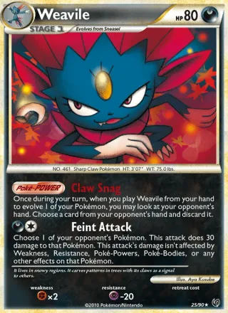 Weavile #25 · Undaunted Pokémon card