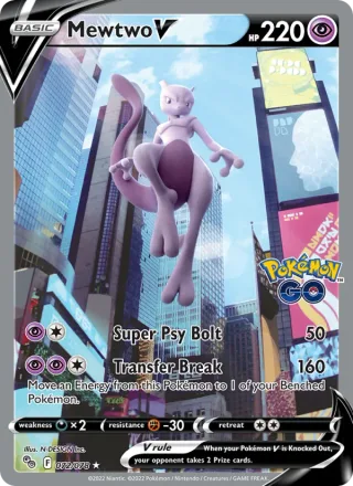 Mewtwo V #072 · Pokémon GO Pokémon card