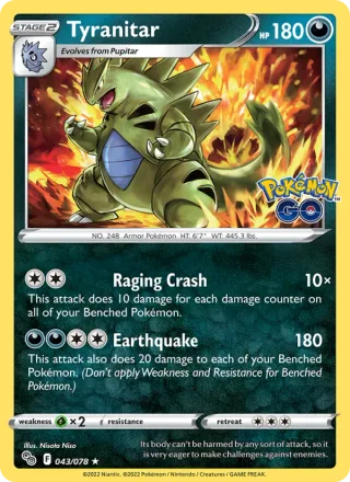 Tyranitar #043 · Pokémon GO Pokémon card