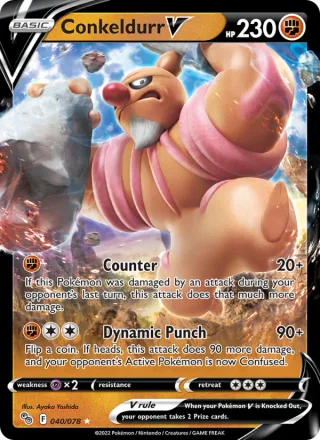 Conkeldurr V #040 · Pokémon GO Pokémon card