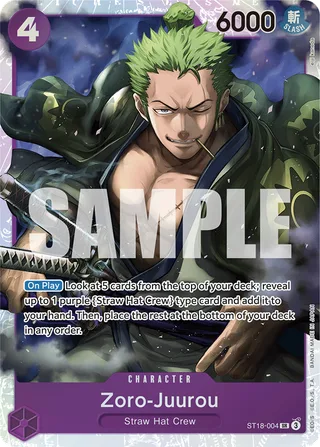 Zoro-Juurou #ST18-004 · ST-18: Starter Deck 18 PURPLE Monkey.D.Luffy One Piece card