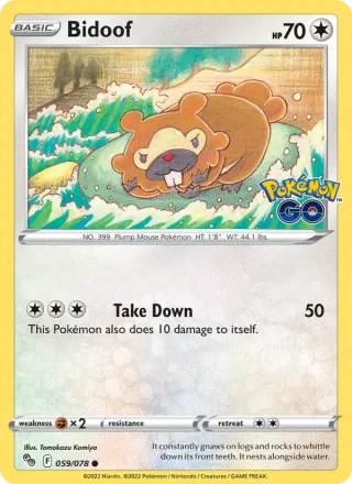 Bidoof #059 · Pokémon GO Pokémon card