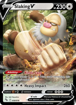 Slaking V #058 · Pokémon GO Pokémon card