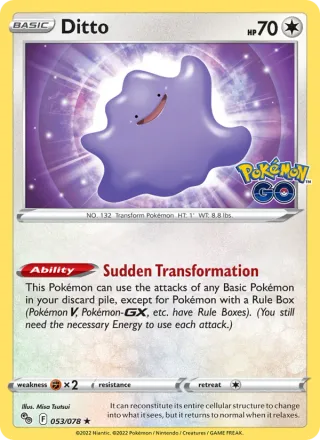 Ditto #053 · Pokémon GO Pokémon card