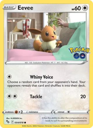 Eevee #054 · Pokémon GO Pokémon card