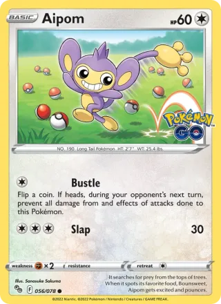 Aipom #056 · Pokémon GO Pokémon card