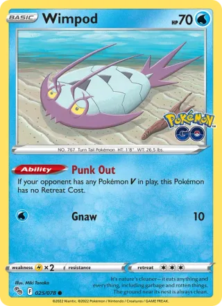 Wimpod #025 · Pokémon GO Pokémon card