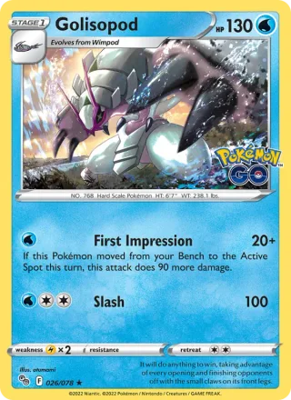 Golisopod #026 · Pokémon GO Pokémon card
