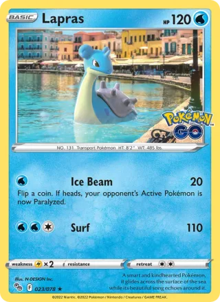 Lapras #023 · Pokémon GO Pokémon card