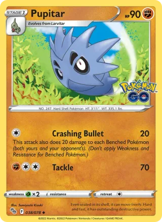 Pupitar #038 · Pokémon GO Pokémon card