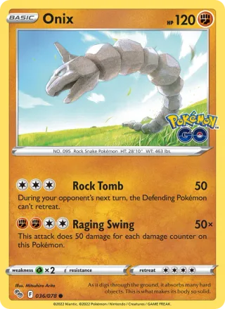 Onix #036 · Pokémon GO Pokémon card
