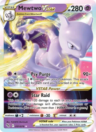 Mewtwo VSTAR #031 · Pokémon GO Pokémon card