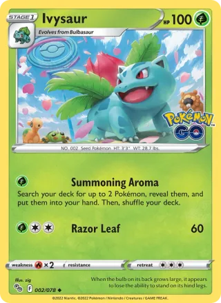 Ivysaur #002 · Pokémon GO Pokémon card