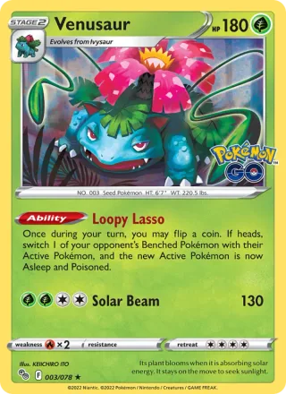 Venusaur #003 · Pokémon GO Pokémon card