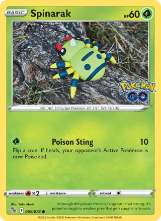 Spinarak #006 · Pokémon GO Pokémon card