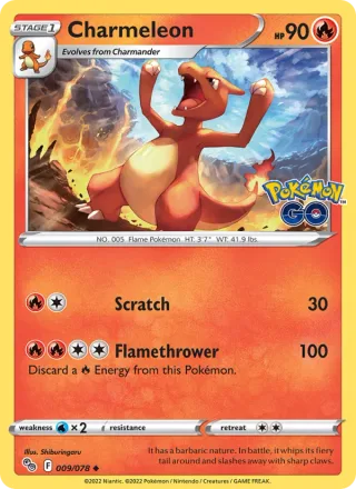 Charmeleon #009 · Pokémon GO Pokémon card