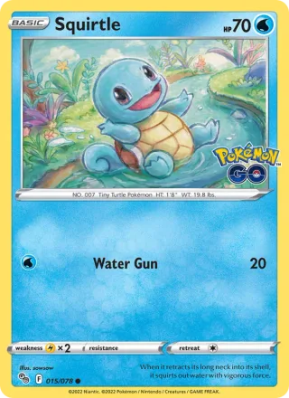 Squirtle #015 · Pokémon GO Pokémon card