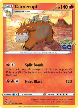 Camerupt #014 · Pokémon GO Pokémon card