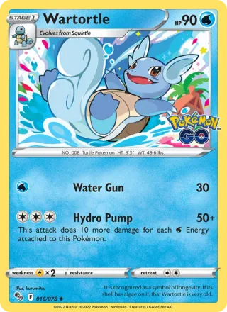 Wartortle #016 · Pokémon GO Pokémon card