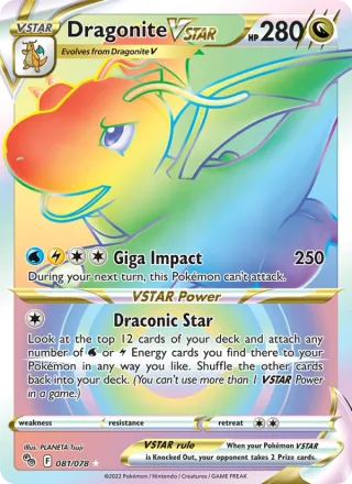 Dragonite VSTAR #081 · Pokémon GO Pokémon card