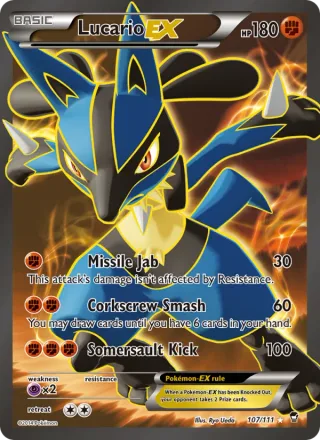 Lucario EX #107 · Furious Fists Pokémon card