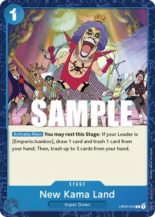 New Kama Land #OP02-070 · Paramount War Pre-Release Cards One Piece card