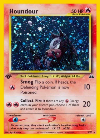 Houndour #5 · Neo Discovery Pokémon card