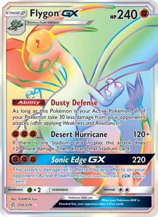 Flygon GX #256 · Cosmic Eclipse Pokémon card