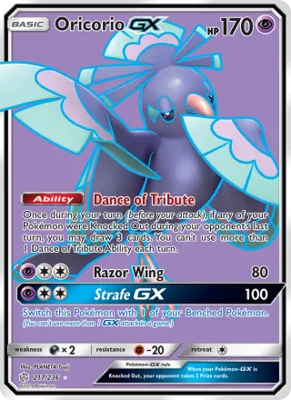 Oricorio GX #217 · Cosmic Eclipse Pokémon card