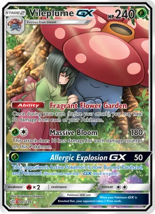 Vileplume GX #211 · Cosmic Eclipse Pokémon card