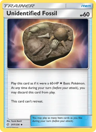 Unidentified Fossil #207 · Cosmic Eclipse Pokémon card