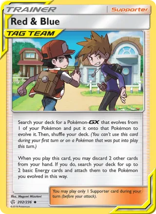 Red & Blue #202 · Cosmic Eclipse Pokémon card