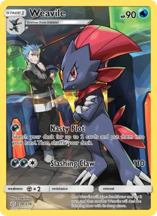 Weavile #238 · Cosmic Eclipse Pokémon card