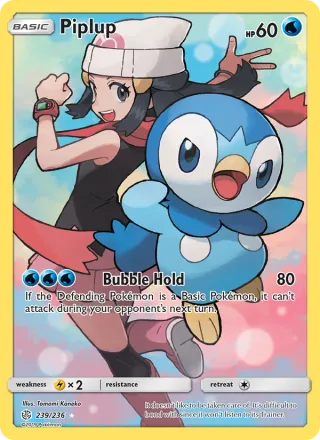 Piplup #239 · Cosmic Eclipse Pokémon card