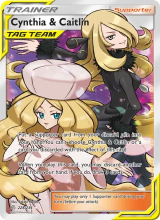 Cynthia & Caitlin #228 · Cosmic Eclipse Pokémon card
