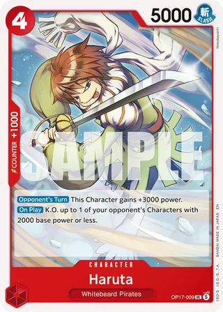 Haruta #OP17-009 · The World's Strongest Warriors One Piece card