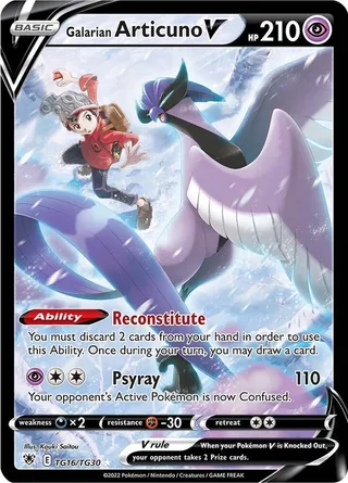 Galarian Articuno V #TG16 · Astral Radiance Trainer Gallery Pokémon card
