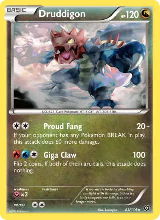 Druddigon #83 · Steam Siege Pokémon card