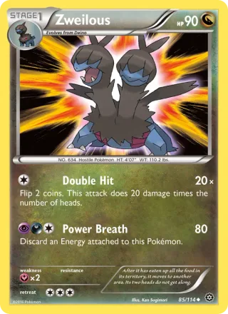 Zweilous #85 · Steam Siege Pokémon card