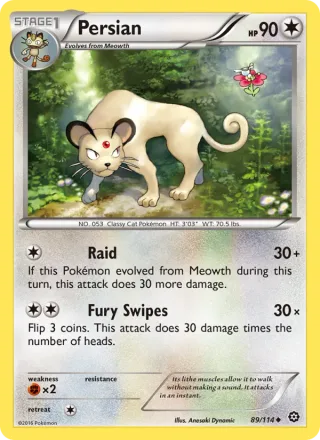 Persian #89 · Steam Siege Pokémon card