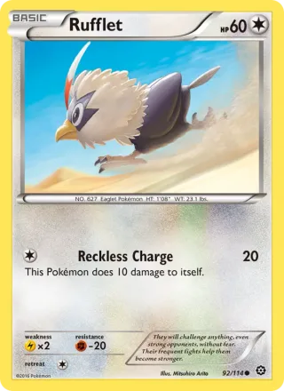 Rufflet #92 · Steam Siege Pokémon card